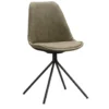 Eetkamerstoel Senja - Stof - Groen - Zwart Metaal