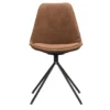 Eetkamerstoel Senja - Stof - Cognac - Zwart Metaal