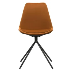 Eetkamerstoel Senja - Velvet - Terra - Zwart Metaal