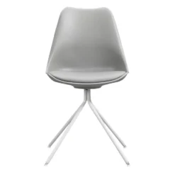 Eetkamerstoel Senja - Grijs - Wit Metaal