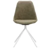 Eetkamerstoel Senja - Stof - Groen - Wit Metaal