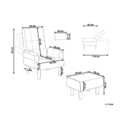 Beliani Fauteuil OLAND - Grijs Polyester -Puur Woood Winkel 10a7ff60ffac4b2a97e9110247fdd18d
