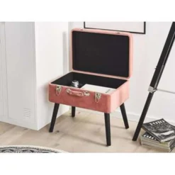 Beliani Hocker MALLARD - Roze Corduroy -Puur Woood Winkel 11007f976a594cbdbae4a24e65e5cf31