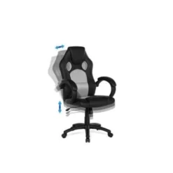 Beliani Bureaustoel FIGHTER - Zwart Kunstleer -Puur Woood Winkel 1122156900 0103