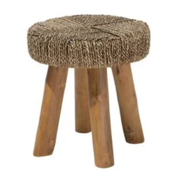 Beliani Bijzettafel KELSEY - Lichte Houtkleur Teakhout