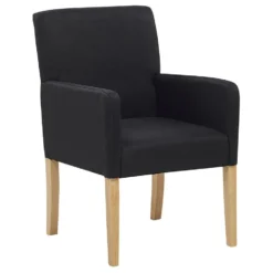 Beliani Eetkamerstoel ROCKEFELLER - Zwart Polyester