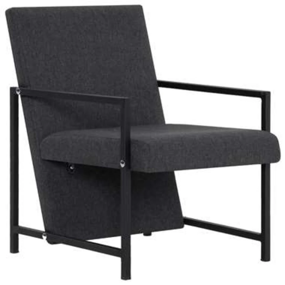 VidaXL Fauteuil Stof Grijs 2 VidaXL Fauteuil Stof Grijs - Afbeelding 2