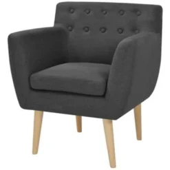 VidaXL Fauteuil Stof Donkergrijs