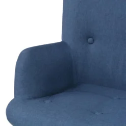VidaXL Fauteuil Met Voetenbankje Stof Blauw -Puur Woood Winkel 11feddf972d4484c8a731c404f0e9baf