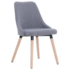 VidaXL Eetkamerstoelen 2 St Stof Lichtgrijs -Puur Woood Winkel 1208359598 0102
