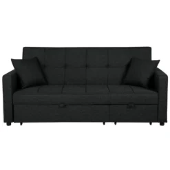 Beliani Slaapbank - GLOMMA Zwart Polyester