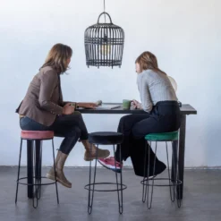 Barkruk Zwart Velvet Stof - Ø 32cm - Zithoogte 75cm - Zonder Armleuning - Giga -Puur Woood Winkel 1235b57af87b480caff69a48b4f844a3