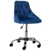 Beliani Bureaustoel PARRISH - Blauw Fluweel