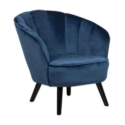 Beliani Fauteuil DALA - Blauw Fluweel