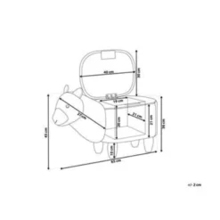 Beliani Dierenhocker ALPACA - Wit Polyester, Katoen -Puur Woood Winkel 1275307452 0104