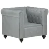 VidaXL Fauteuil Chesterfield-stijl Echt Leer Grijs