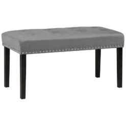 Beliani Hocker YORKTON - Grijs Fluweel