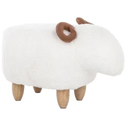 Beliani Hocker LAMB - Wit Polyester