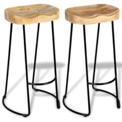 VidaXL Barkrukken 2 St Massief Mangohout -Puur Woood Winkel 1486779356 0103