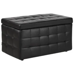 Beliani Ottomaan MICHIGAN - Zwart Kunstleer