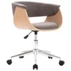 VidaXL Kantoorstoel Draaibaar Gebogen Hout En Stof Taupe
