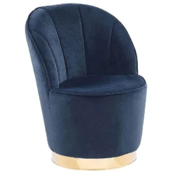 Beliani Fauteuil ALBY - Blauw Fluweel