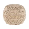 Beliani Poef KAYSERI - Beige Katoen