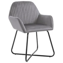 VidaXL Eetkamerstoelen 2 St Fluweel Grijs -Puur Woood Winkel 1636833354 0102