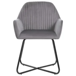 VidaXL Eetkamerstoelen 2 St Fluweel Grijs -Puur Woood Winkel 1636833354 0103
