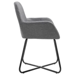 VidaXL Eetkamerstoelen 2 St Stof Donkergrijs -Puur Woood Winkel 1751554815 0103