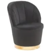 Beliani Fauteuil ALBY - Zwart Fluweel