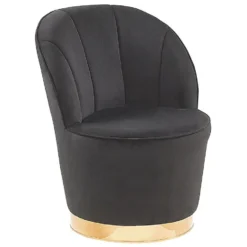 Beliani Fauteuil ALBY - Zwart Fluweel