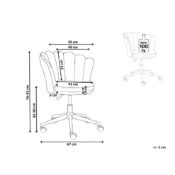 Beliani Bureaustoel MONTICELLO - Blauw Fluweel -Puur Woood Winkel 177a820e170941db914544b46dd61a1f