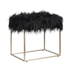 Beliani Hocker MANHATTAN - Zwart Polyester