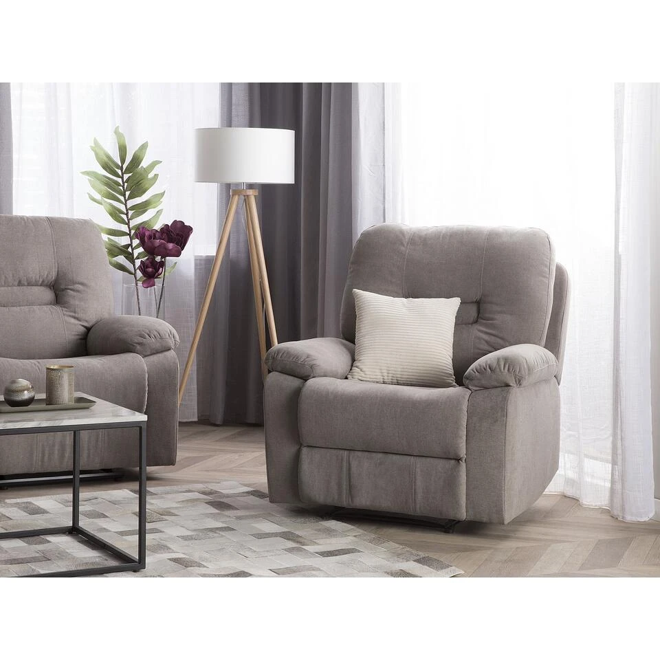 Beliani Fauteuil BERGEN - Beige Polyester 2 Beliani Fauteuil BERGEN - Beige Polyester - Afbeelding 2