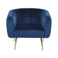 Beliani Fauteuil LACONIA - Blauw Fluweel -Puur Woood Winkel 1807fceda5db4e13a5910a8b53e5d62c