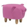Beliani Dierenhocker PIGGY - Roze Polyester