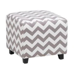 Beliani Poef KANSAS - Grijs Katoen