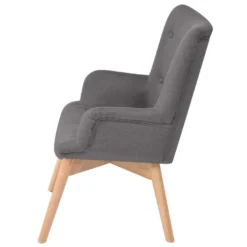 VidaXL Fauteuil Met Voetenbankje Stof Grijs -Puur Woood Winkel 1952805528 0102