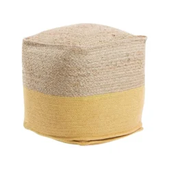 Beliani Poef KIRAMA - Beige Katoen, Jute