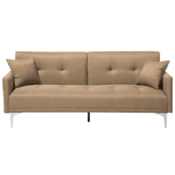 Beliani Slaapbank - LUCAN Beige Polyester