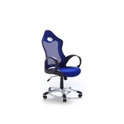 Beliani Bureaustoel ICHAIR - Blauw Polyester -Puur Woood Winkel 19b7a4e1661845599d56ad7a1e95e018