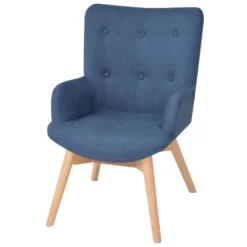 VidaXL Fauteuil Met Voetenbankje Stof Blauw -Puur Woood Winkel 1a59c6a6848c4882b4a56ec37187902c