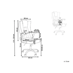 Beliani Bureaustoel SUBLIME - Beige Kunstleer -Puur Woood Winkel 1b2c3ebf3909480c8780364da3bc2598