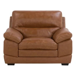 Beliani Fauteuil HORTEN - Bruin Kunstleer -Puur Woood Winkel 1d1c776cc6ed4f53aadacf4d59893f9c