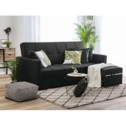 Beliani Slaapbank - GLOMMA Zwart Polyester -Puur Woood Winkel 1dc3936a59d549919df60e0b6be6916c