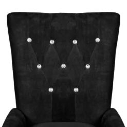 VidaXL Fauteuil Fluweel Zwart -Puur Woood Winkel 1e557e9544f74eb4b7c9b26fef45e23c