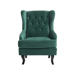 Beliani Oorfauteuil ALTA - Groen Fluweel -Puur Woood Winkel 1ed183b836fd47ddb03cdb57aa36e734