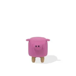 Beliani Dierenhocker PIGGY - Roze Polyester -Puur Woood Winkel 1ef22a3e28614736a19ef66cad25dbd6