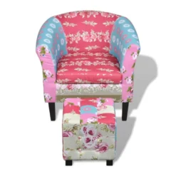 VidaXL Fauteuil Met Voetenbankje Patchwork Ontwerp Stof -Puur Woood Winkel 20dbcd5d26d74ebfae01f6116ff1eef2